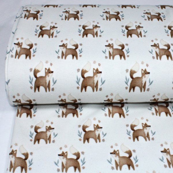 Fuchs-Ripp-Jersey Baumwolle Oeko-Tex pastell-creme